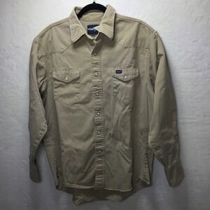 Wrangler VTG Distressed Western‎ Pearl Snap Shirt Long Sleeve Brushpopper See